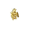 Gold robot toy on a white background