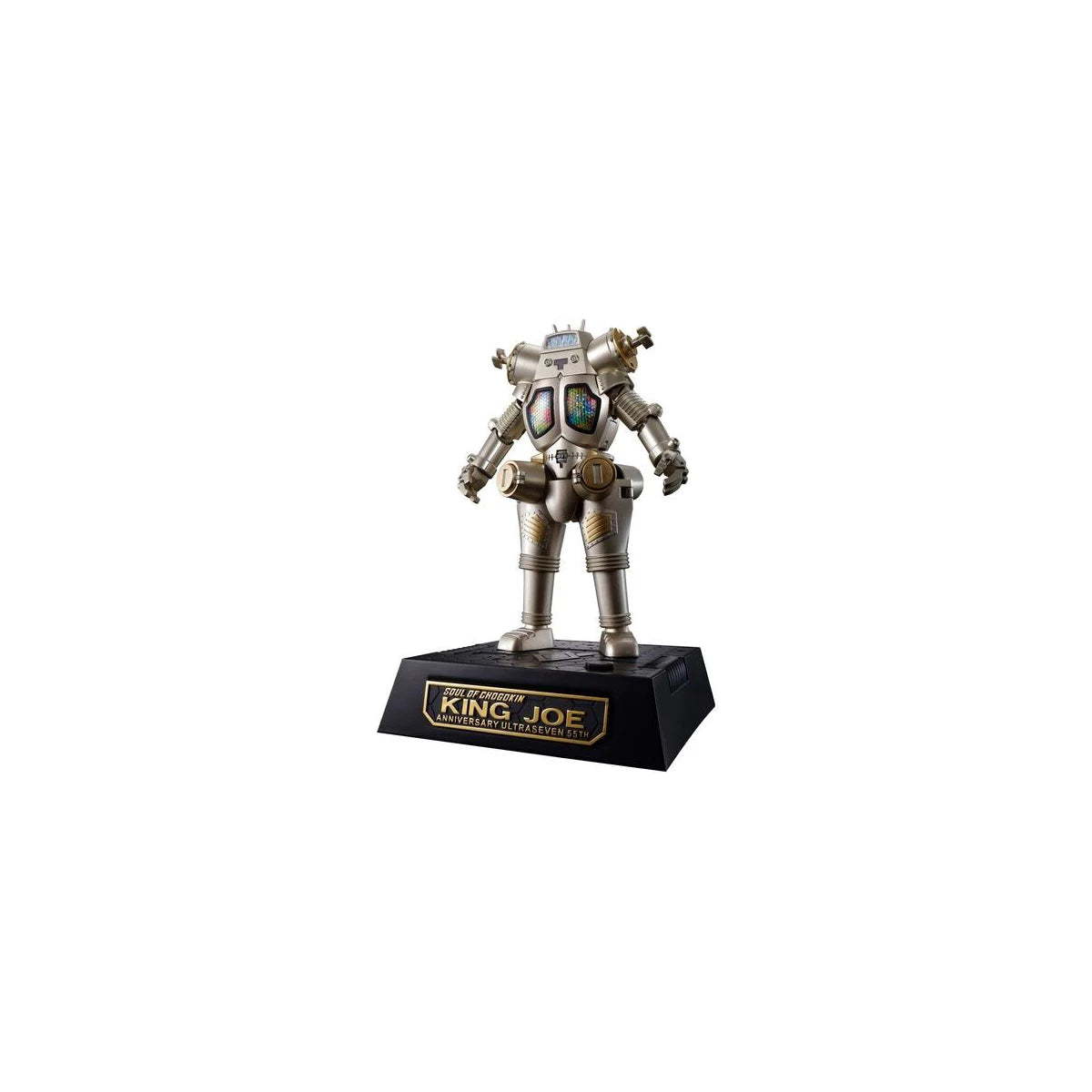 Robot figurine on a black base with 'King Joe' branding on a white background